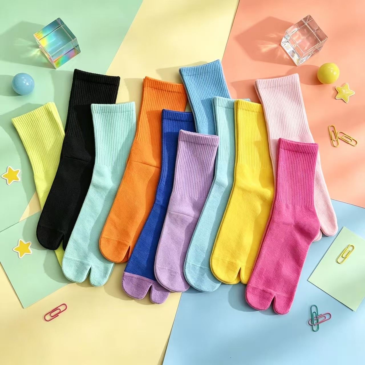 Toe Sock Split - Tabi-sokken in snoepkleuren, tot halverwege de